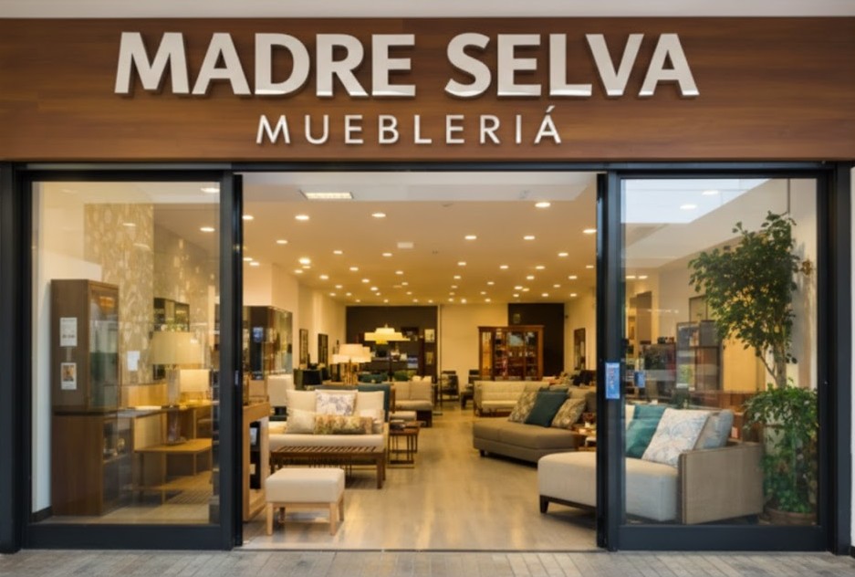 Entrada de la mueblería Madre Selva